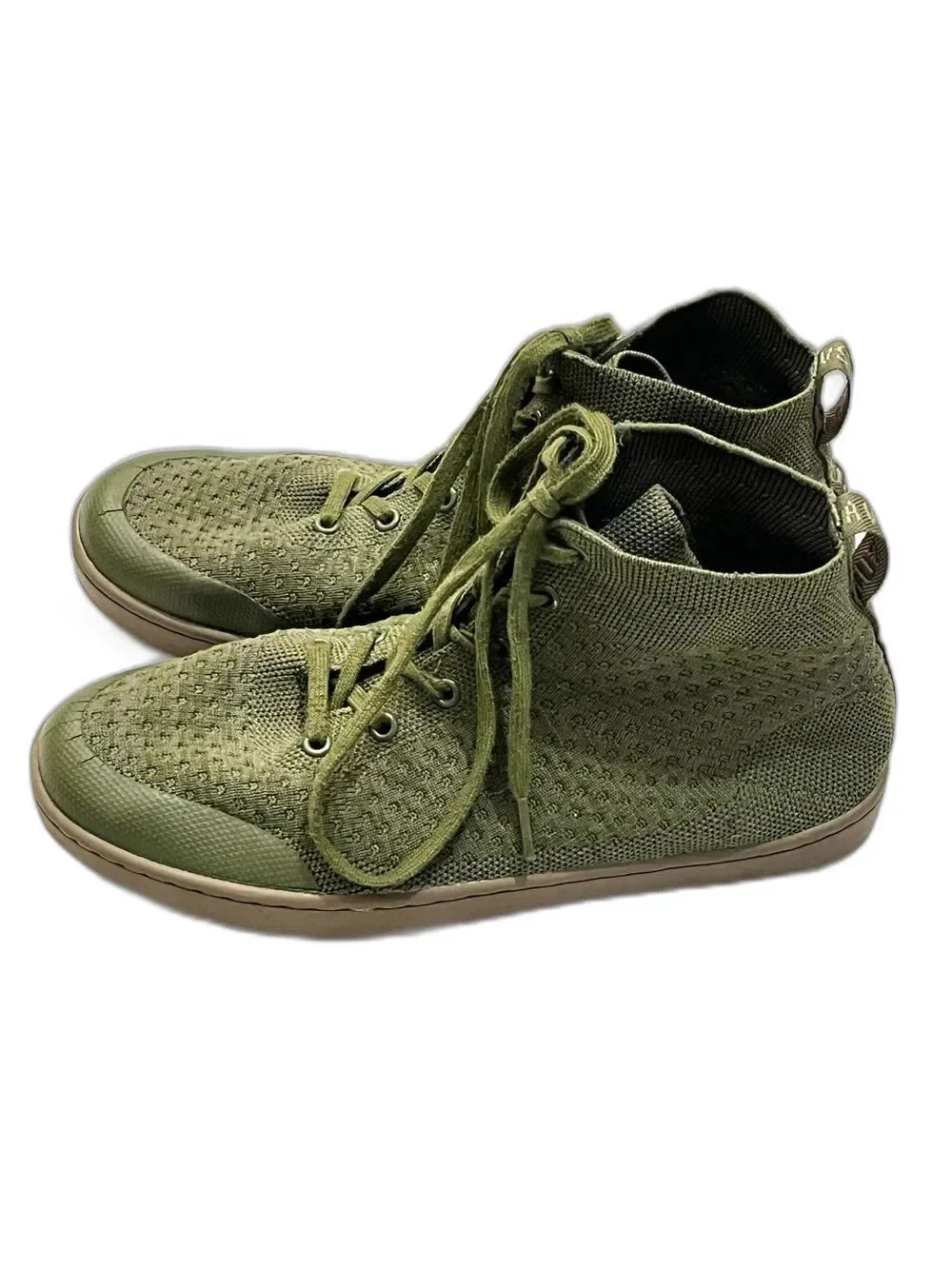 Suavs The Legacy High-Top Sneakers Recycled Knit Olive Green Slip-On Shoes